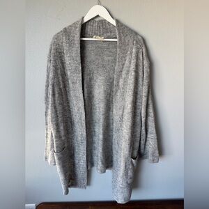 Mia Joy Joyfolie grey flare sleeve open front long knit cardigan sweater sz XL